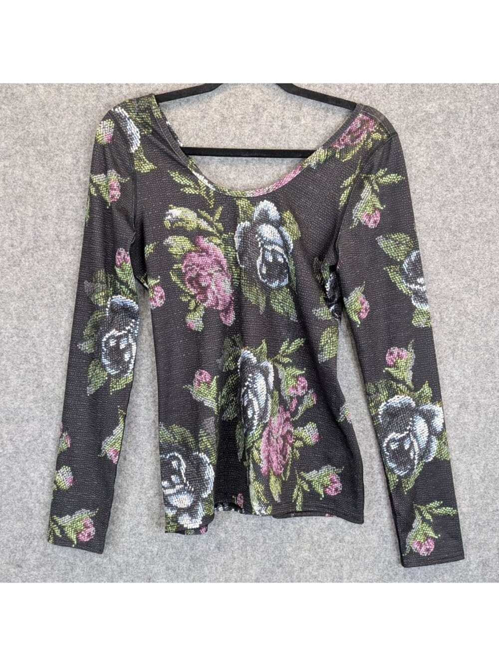 Lululemon Scoop Back Long Sleeve Workout Top Garden Party Womens Size 10